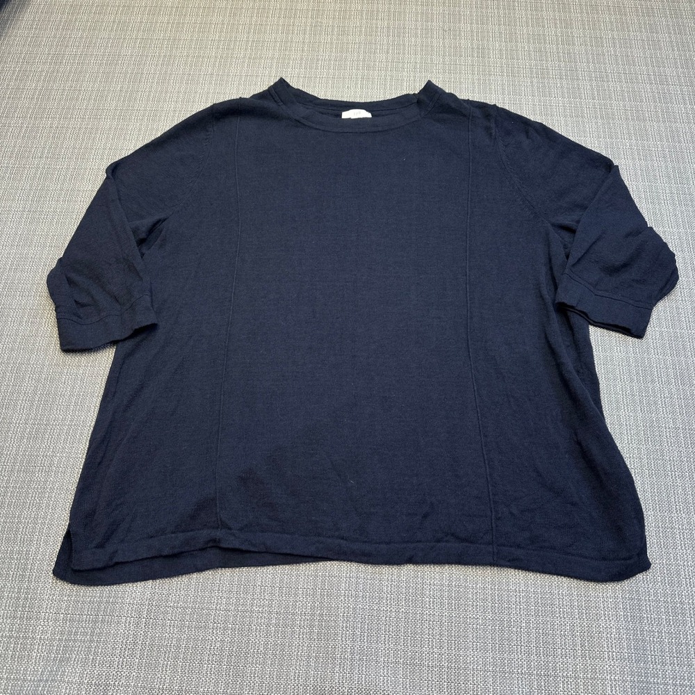 J Jill Linen Blend Sweater XL‎ Blue Shirt Relaxed Fit Minimalist Casual Everyday